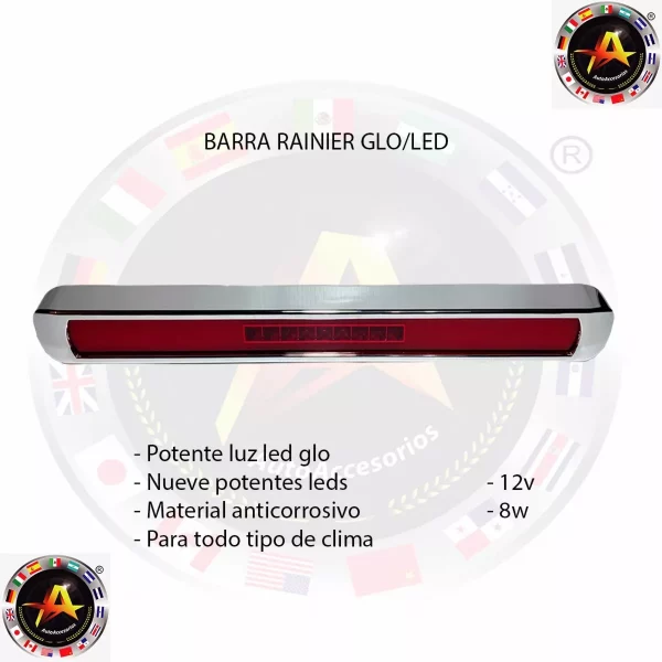 Barra De Plasma Con Leds Fijo Y Estrobo Color Rojo - Image 3