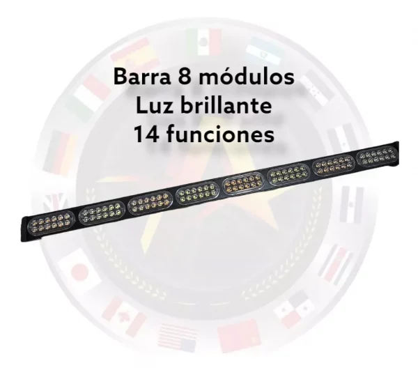 Barra De Leds 8 Módulos 96 Leds 12/24volts Ámbar Blanco - Image 4