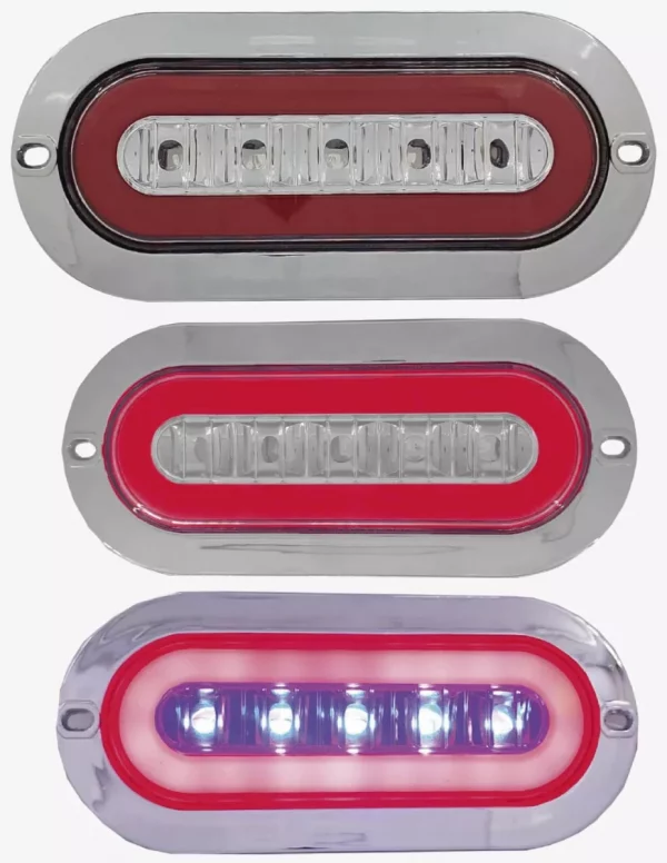 Plafon De Leds Rojo/azul 4 Funciones 12/24v