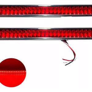 Barra De Leds Roja 23 Leds Orilla Cromada