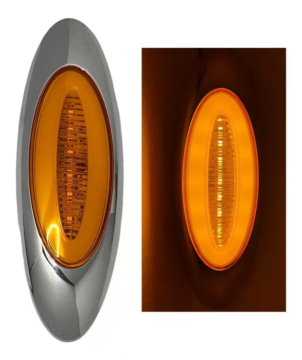 Plafón Ovalado De Led Ámbar 2 Funciones