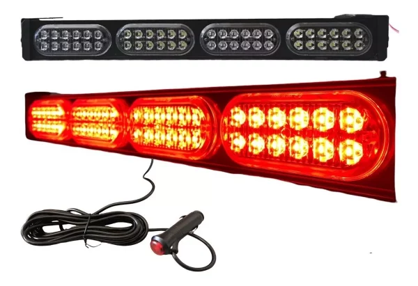 Barra Led de 4 Módulos Color Ámbar 12/24v 14 Funciones