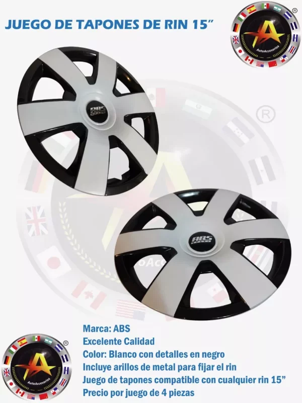 TAPON DE RHIN 15 BICOLOR PLATA/NEGRO - Image 3