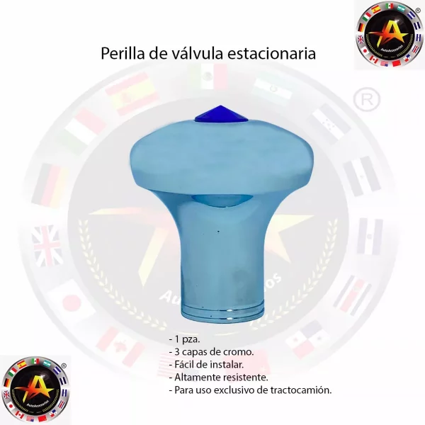 PERILLA PARA VÁLVULA ESTACIONARIA CON GEMA AZUL - Image 4