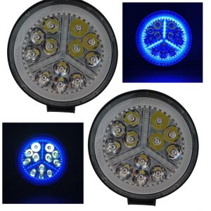 Faro Redondo De Led Alta Intensidad 12-24v Azul/Blanco