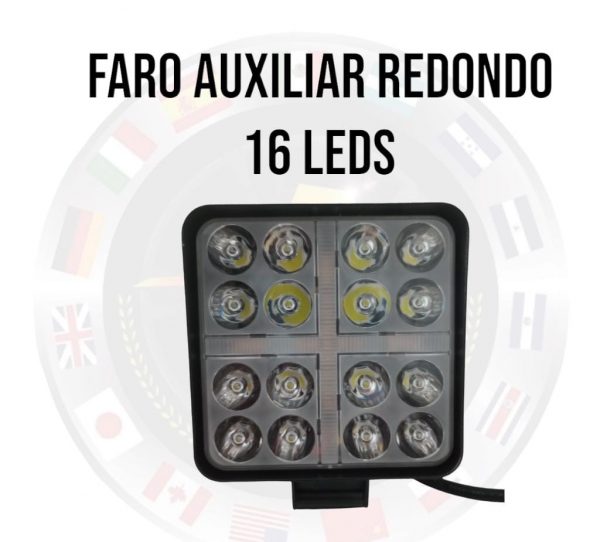 Faro Auxiliar Cuadrado Con 16 Leds Blanco/amarillo - Image 4