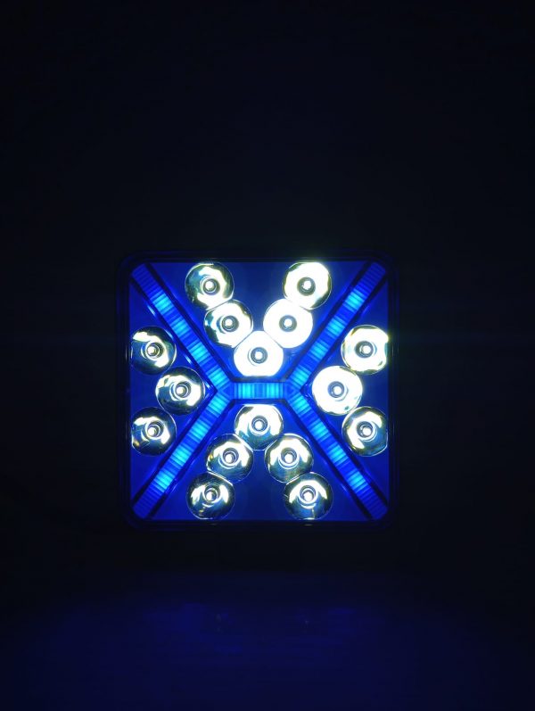 Faro Cuadrado De Led Alta Intensidad 12-24v Azul/Blanco - Image 5