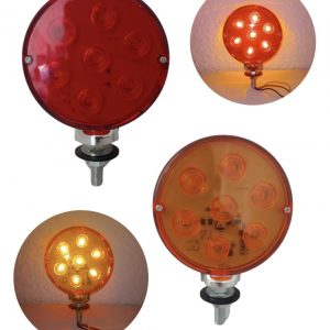 Plafón Redondo De 7 Potentes Leds 12v Rojo/Ambar
