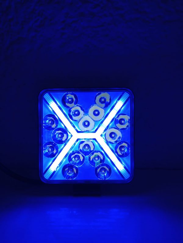 Faro Cuadrado De Led Alta Intensidad 12-24v Azul/Blanco - Image 7
