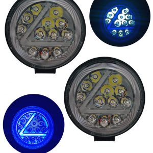 Faro Redondo De Led Alta Intensidad 12-24v Azul/Blanco