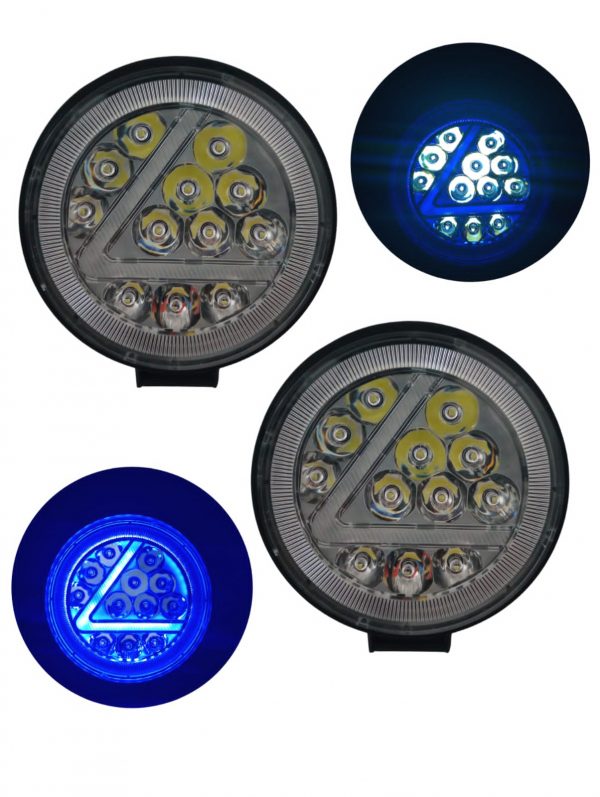 Faro Redondo De Led Alta Intensidad 12-24v Azul/Blanco