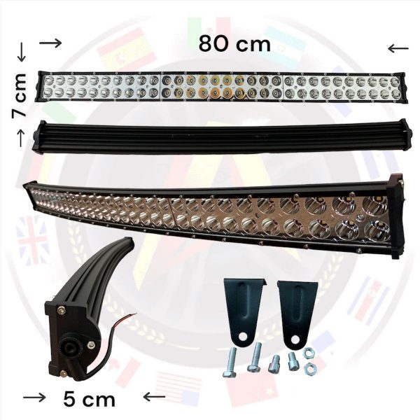 Barra Curva De 60 Leds Blanco-ambar Fijo Y Estrobo De 80 Cm - Image 3