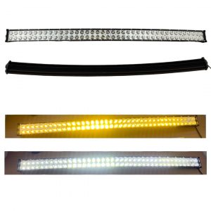 Barra Curva De 80 Leds Blanco-ambar Fijo Y Estrobo De 105 Cm