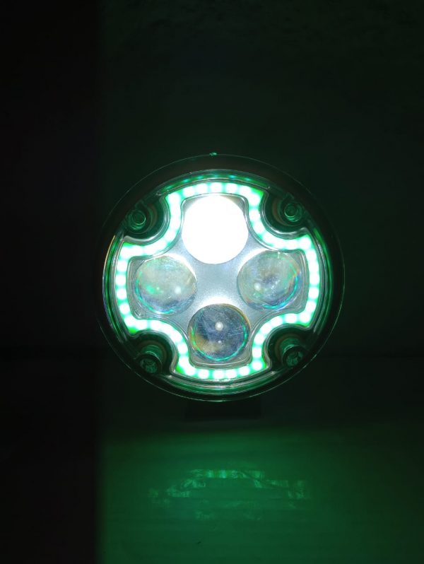 Faro Redondo Juego De Led Blanco Con Aro Verde 12v 27w - Image 7