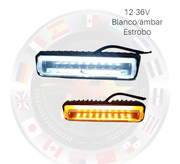 Faro Auxiliar De Led Con Estrobo Blanco/Ambar - Image 3