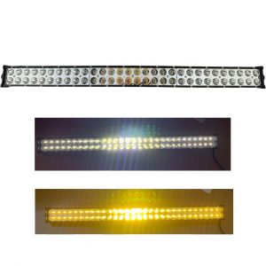 Barra Curva De 60 Leds Blanco-ambar Fijo Y Estrobo De 80 Cm