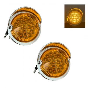 Direccional De 18 Leds Ambar Fijo Capucha Cromo