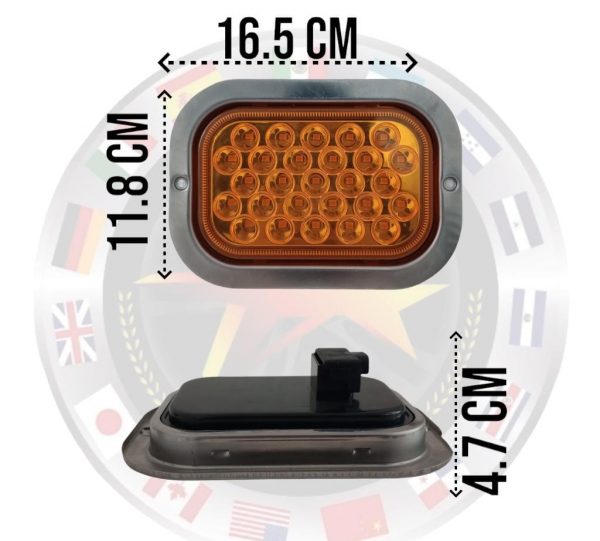 Plafón De 27 Potentes Leds Con Marco De Metal 10-30v Ambar - Image 3