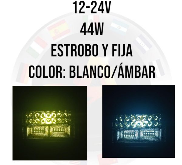aro Rectangular De Led Alta Intensidad 12-24v Amb/Blanco - Image 2