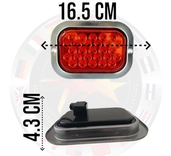 Plafón Rectangular De 27 Leds 6.5 Pulgadas Luz Roja - Image 4