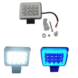 Faro De 12 Leds Estrobo Y Fija Azul/Blanco