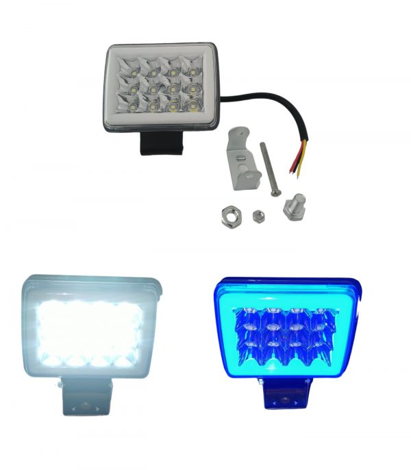 Faro De 12 Leds Estrobo Y Fija Azul/Blanco