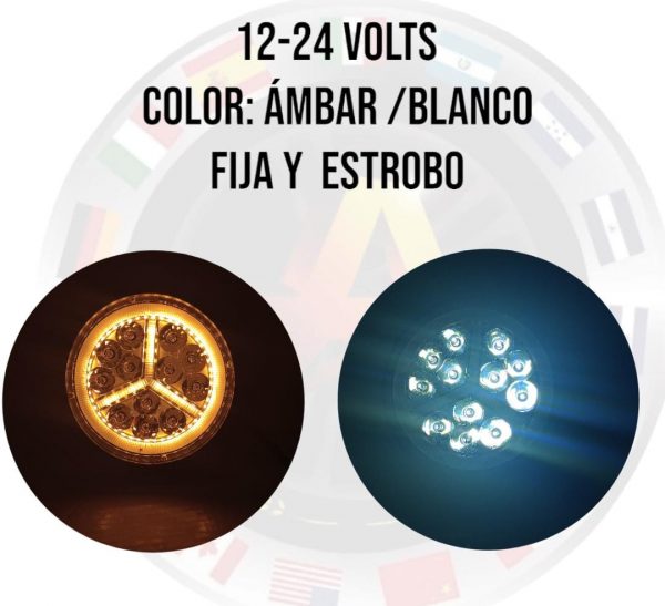 Faro Redondo De Alta Intensidad 12-24v Luz Fija/Estrobo - Image 2