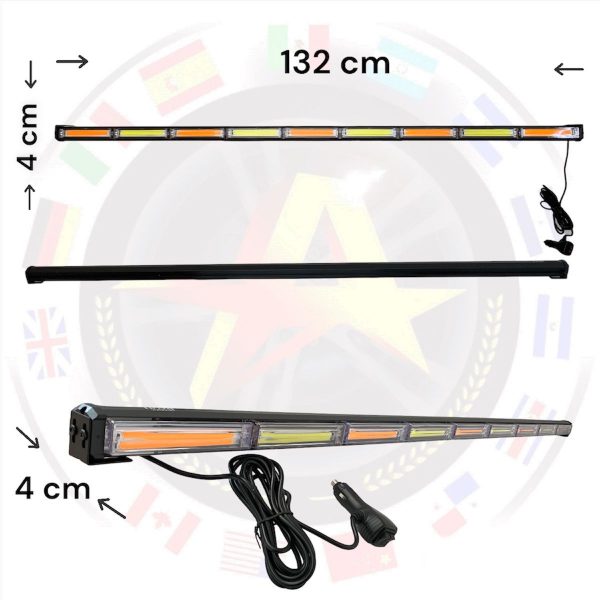 Barra De 9 Modulos Blanco -ámbar Con Funciones 132cm - Image 2