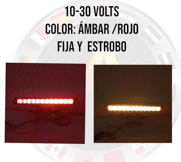 Plafón De Led Universal 10-30v 6.5" Bicolor Ámbar/Rojo - Image 4