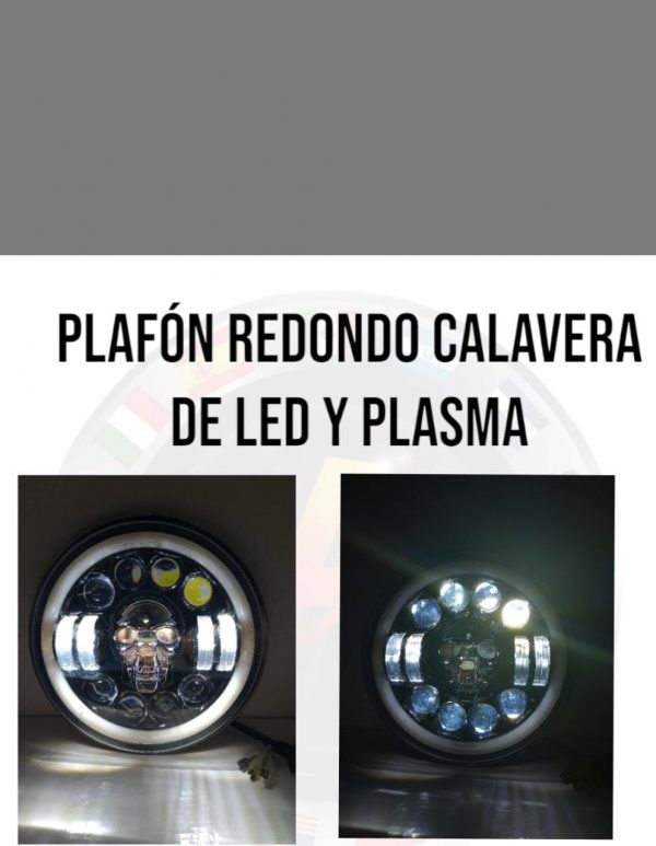 Faro Calavera Con Led Y Plasma 7 Pulgadas 12v - Image 5