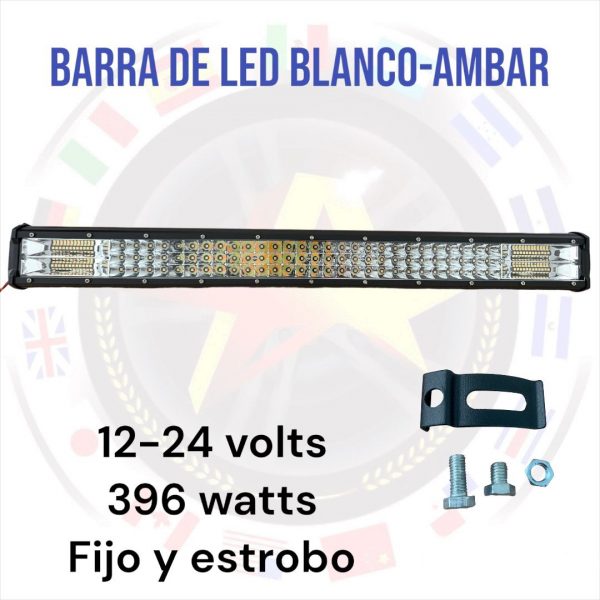 Barra De Leds Blanco-ambar Fijo Y Estrobo - Image 2