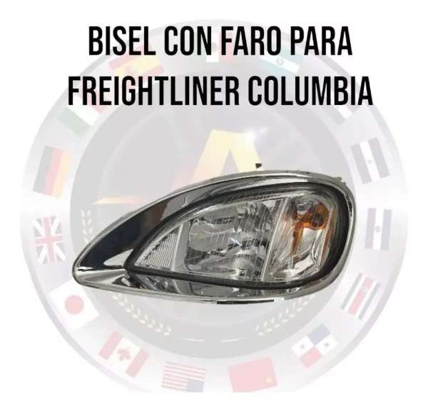 Faro De Freightliner Columbia Con Bisel Cromado Derecho - Image 2
