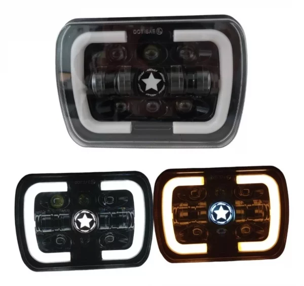 Unidad Rectangular 7pul Con 15 Super Leds, Lupa 9-30v 45w