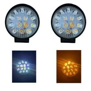 Faro 14 Leds Blanco-ambar Fijo, Estrobo Y Combinado