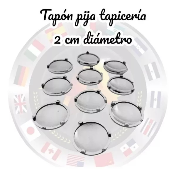 Tapón Pija Tapicería Fln 2cm Diam Cromado 10 Piezas - Image 2