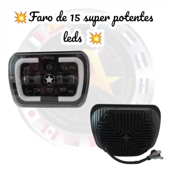 Unidad Rectangular 7pul Con 15 Super Leds, Lupa 9-30v 45w - Image 2