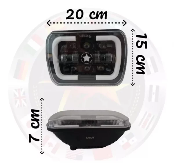 Unidad Rectangular 7pul Con 15 Super Leds, Lupa 9-30v 45w - Image 4