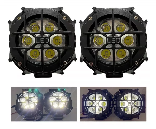 Faros De Leds Redondos Of Road 4x4 12-24v Color Blanco