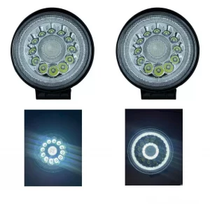 Faro Redondo De 12 Leds Y Aro Blanco