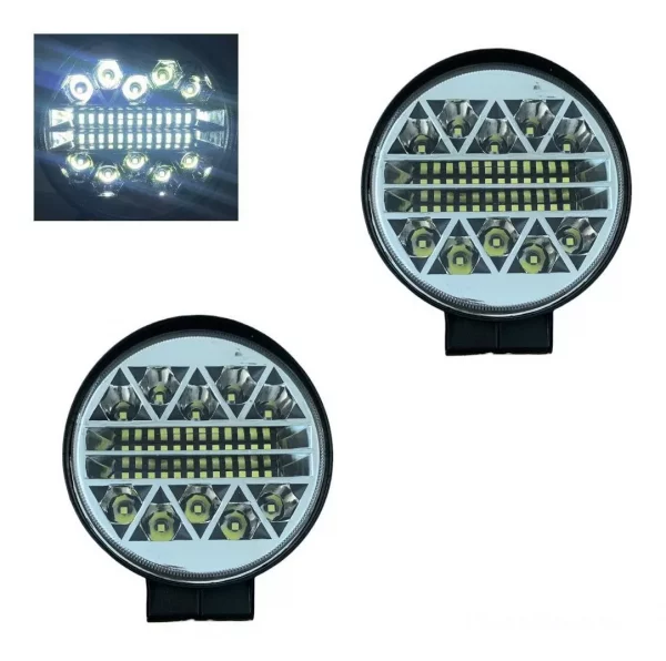 Faro Redondo De 34 Leds Blanco Fijo Y Estrobo