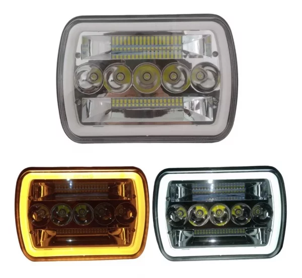 Faro Unidad Rectangular 7 Pulgadas Ambar / Blanco