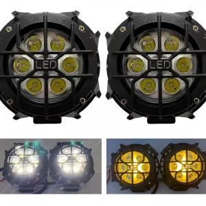 Faros De Leds Redondos Of Road 4x4 12-24v Color Ámbar