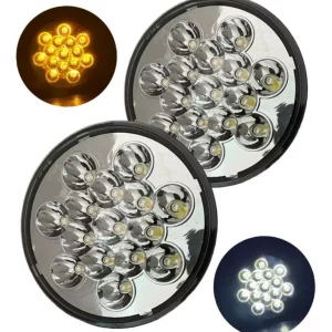 Faro Unidad Redonda 15 Leds 12v Ambar / Blanco