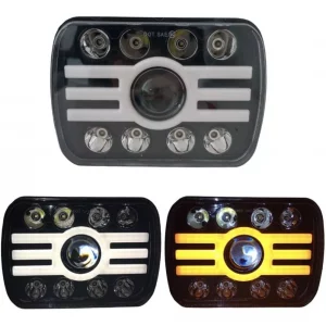Unidad Rectangular De Led Con Luz Neón 10-80v 7 Pul