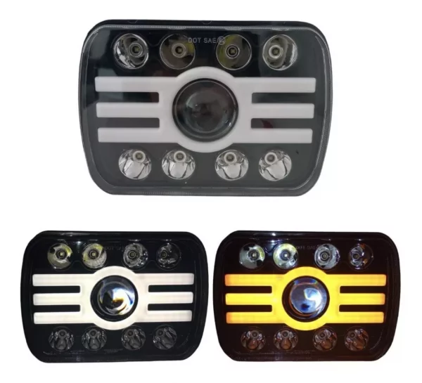 Unidad Rectangular De Led Con Luz Neón 10-80v 7 Pul