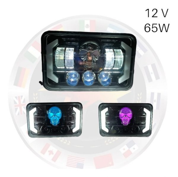 Faro Unidad Rectangular De Calavera 12v 65w 5" - Image 2