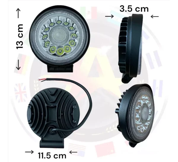 Faro Redondo De 12 Leds Y Aro Blanco - Image 2