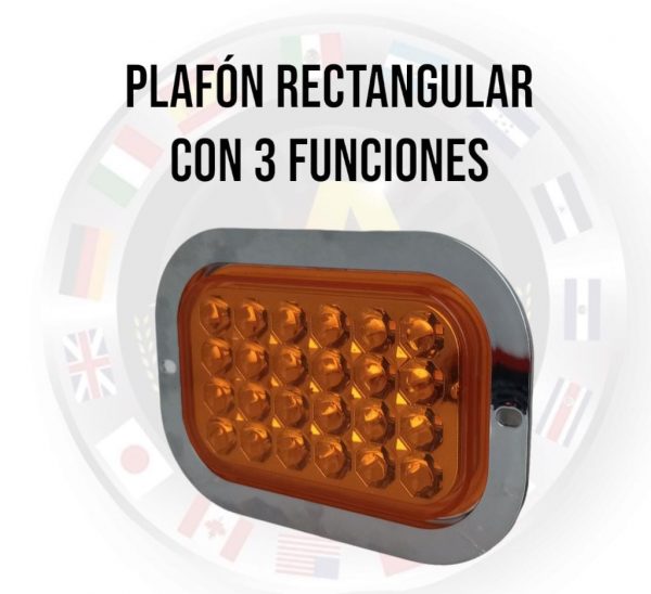 Plafón Rectangular De Led Base Cromada 3 Funciones 12-24v - Image 3