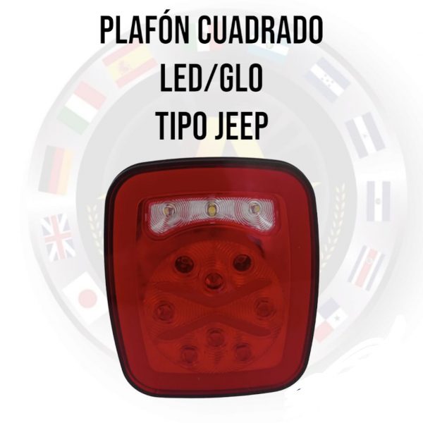 Plafón Cuadrado Tipo Jeep Universal 12-24v Led/Glo - Image 2