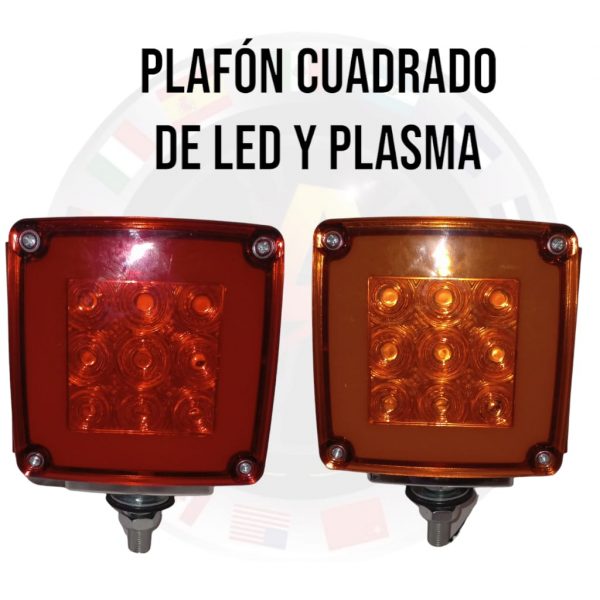 Plafón Cuadrado Led Y Plasma Doble Cara Ambar / Rojo - Image 4